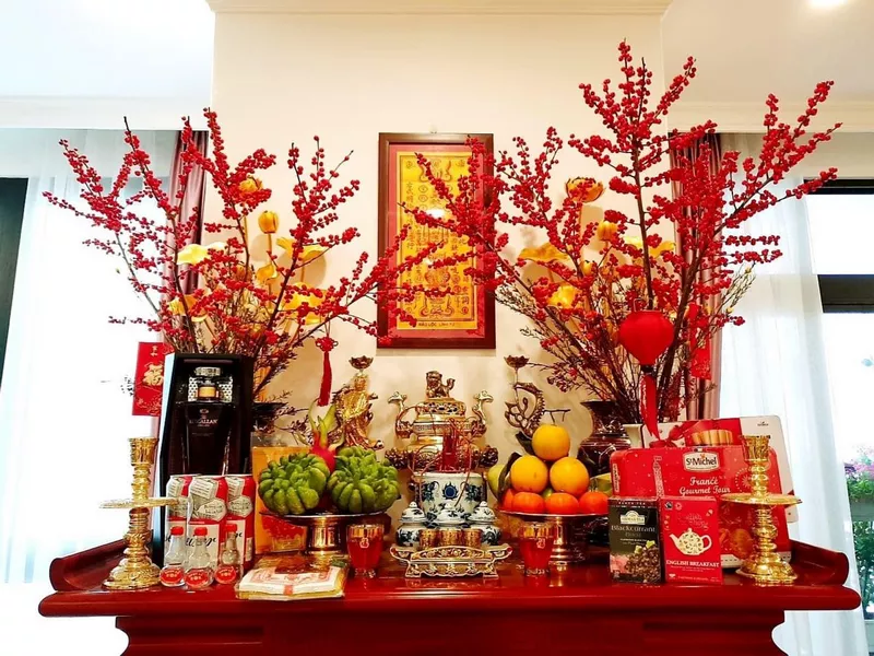 Cách trang trí bàn thờ ngày Tết đơn giản mà vẫn trang trọng