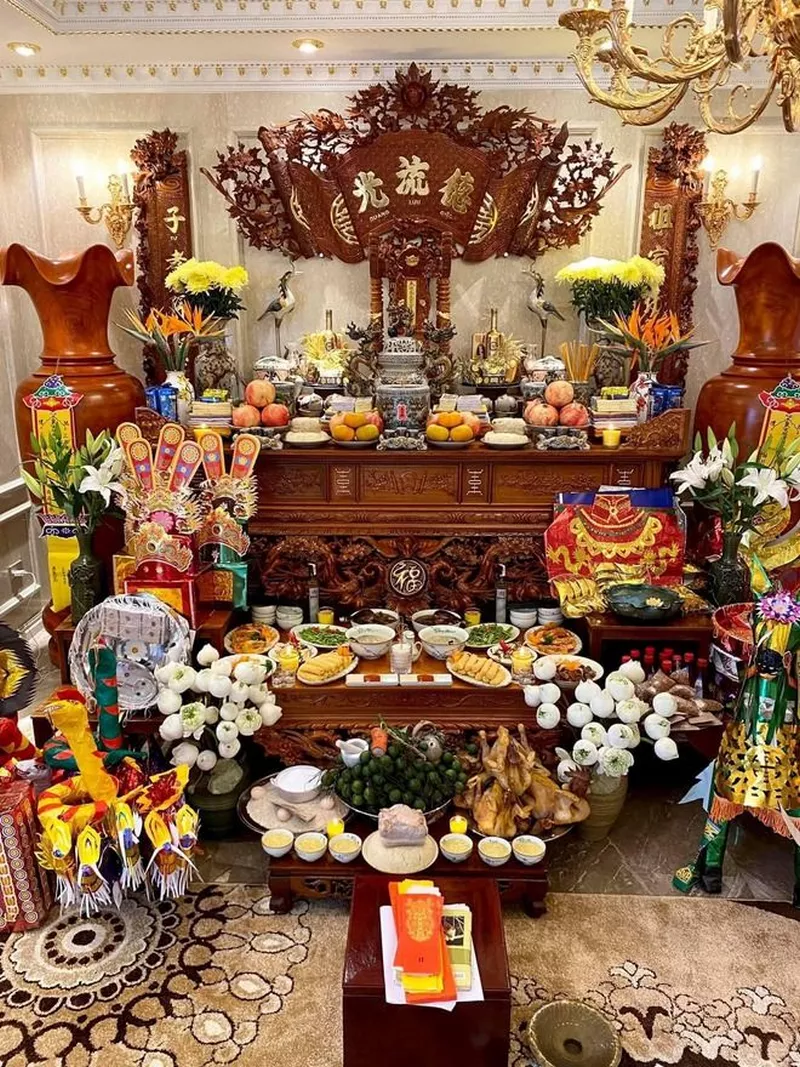 Trang trí bàn thờ ngày Tết đẹp chuẩn văn hóa tâm linh