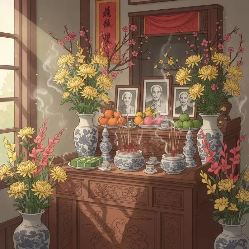 Trang trí bàn thờ ngày Tết đẹp để đón năm mới an khang
